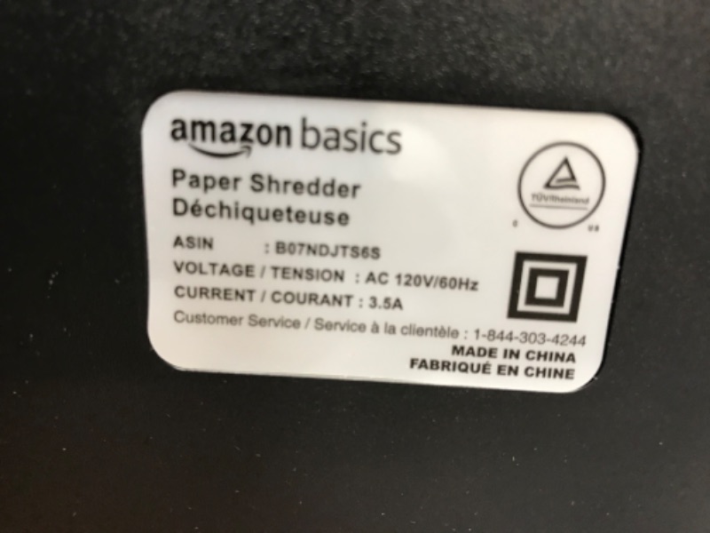 Photo 6 of Amazon Basics 8-Sheet High-Security Micro-Cut Shredder with Pullout Basket 8 Sheet Shredder