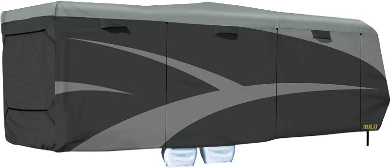 Photo 1 of ADCO 52275 Toy Hauler Designer Series SFS AquaShed Cover, Fits 30'1" - 33'6" Trailers, Gray
