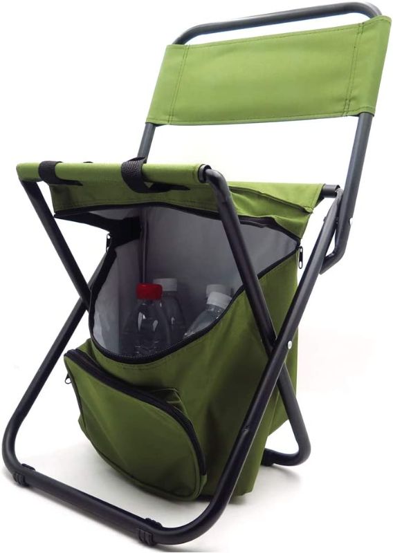 Photo 1 of Backrest Fishing Chair PVC Water Resistant Portable Folding With Ice Thermos Bag