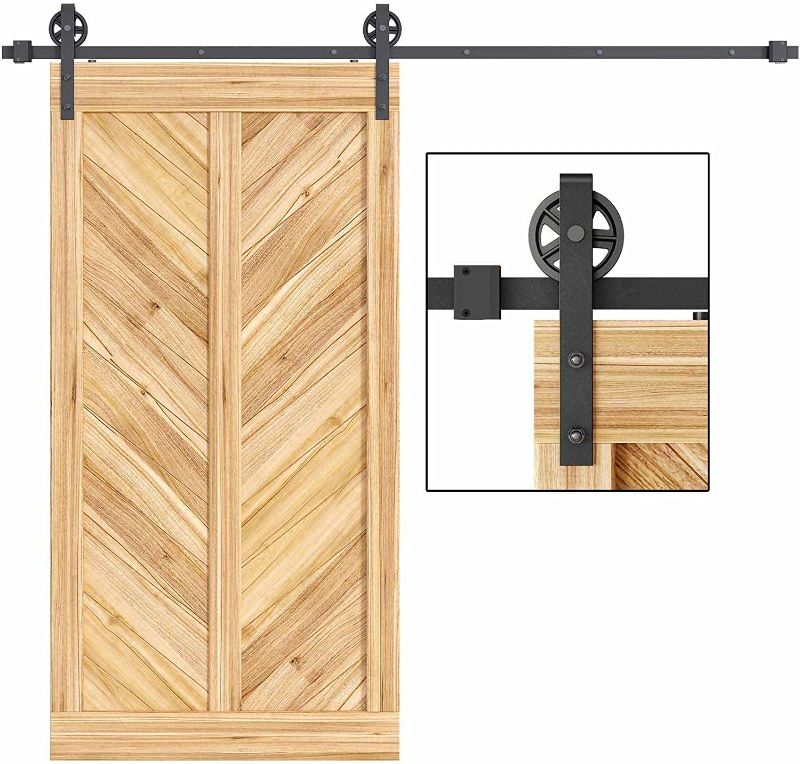 Photo 1 of **BOX HAS BEEN OPENED**
EaseLife 12 FT Sliding Barn Door Hardware Track Kit,Big Spoke Wheel,Heavy Duty,Slide Smoothly Quietly,Easy Install (12FT Track Kit for 72" Wide Single Door)
