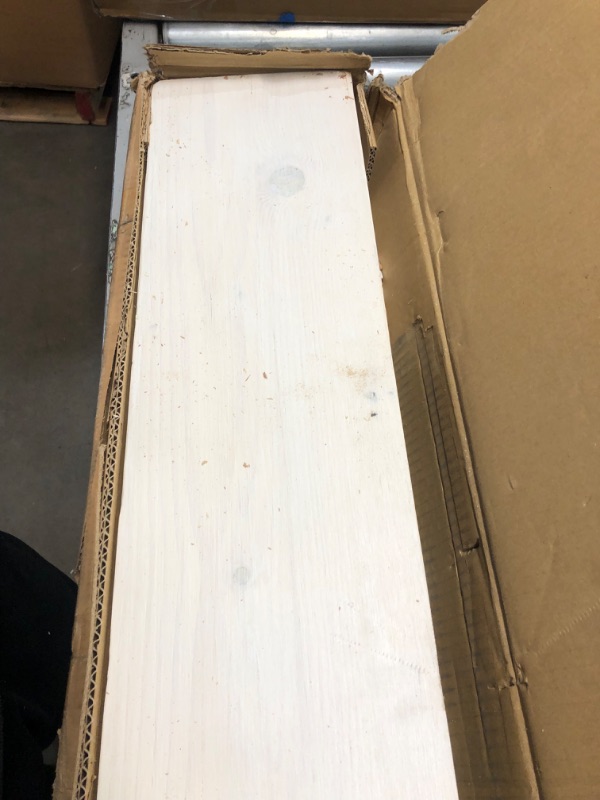 Photo 1 of **USED-DAMAGED WOOD- LOOSE HARDWARE**
BODRUM WOODEN Beam Rustic Solid Wood Piece Floating Shelf Rustic Fireplace Mantel Shelf Piece Shelving Water-Based Paint Floating Cottage Solid Pine Easy Install Handmade (Rustic White, 60'') 60'' Rustic White