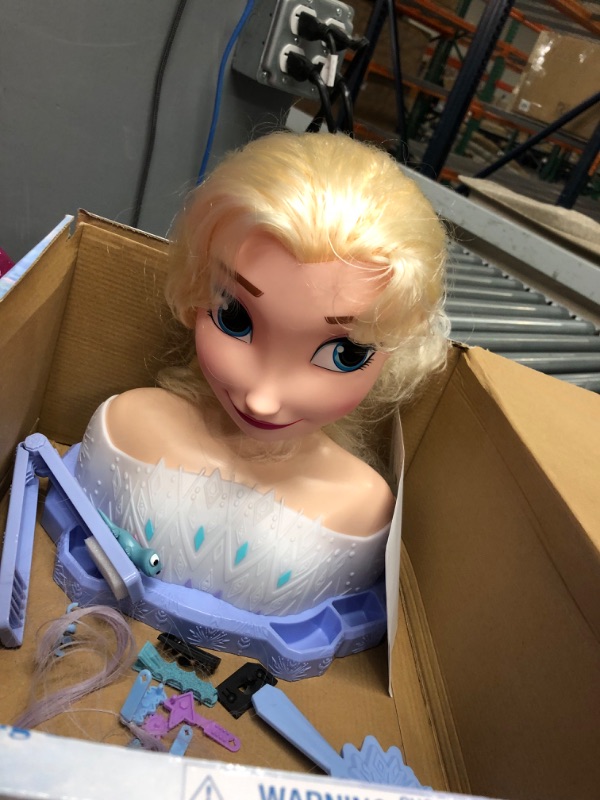 Photo 3 of **ACCESSORIES INCOMPLETE**
Disney Frozen Deluxe Elsa Styling Head, Blonde Hair, 30 Piece Pretend Play Set, Wear and Share Accessories, by Just Play Elsa- 30 Piece