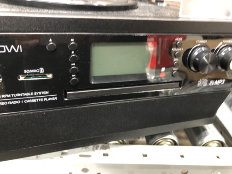Photo 1 of DOES NOT FUNCTION, DIGITNOW Bluetooth Record Player Turntable with Stereo Speaker, LP Vinyl to MP3 Converter with CD, Cassette, Radio, Aux in and USB/SD Encoding, Remote Control, Audio Music Player Built in Amplifier
**DID NOT POWER ON**