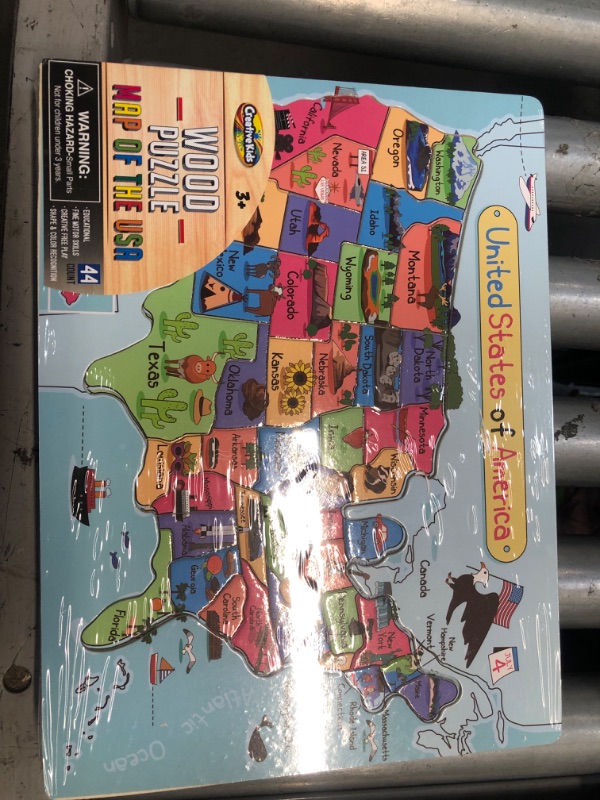 Photo 1 of 4 PACK*
CREATIVE KIDS WOOD PUZZLE MAP OF THE USA