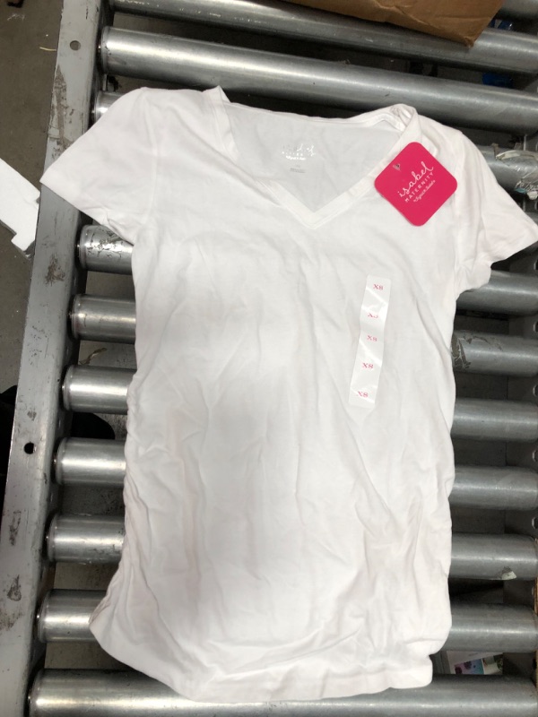 Photo 1 of ISABEL MATERNITY WHITE V-NECK T SHIRT XS 