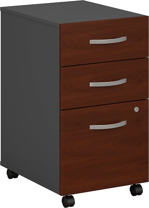 Photo 1 of (DAMAGE)Bush Business Furniture Series C 3 Drawer Mobile File Cabinet in Hansen Cherry
**COSMETIC DAMAGES, TOP DRAWER BROKEN**
