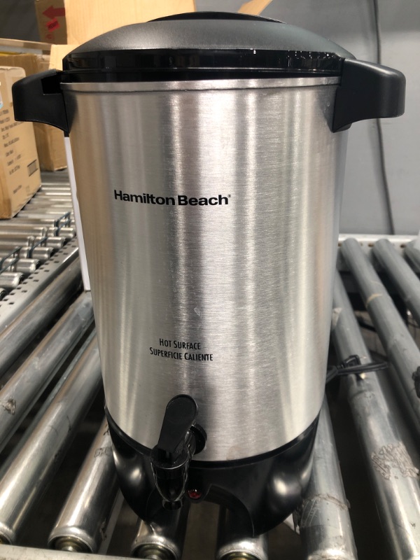 Photo 1 of *Tested-Works* Hamilton Beach 45 Cup Coffee Urn and Hot Beverage Dispenser, Silver 45 Cup Silver