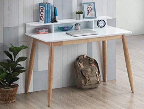 Photo 2 of *Factory Packaging* Roundhill Furniture Roskilde Storage Wood Office Desk, White
