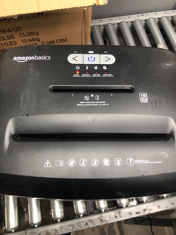 Photo 3 of Amazon Basics 18-Sheet Cross-Cut Paper, CD, and Credit Card Shredder