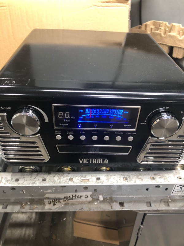 Photo 1 of Victrola 50's Retro Bluetooth Record Player & Multimedia Center with Built-in Speakers - 3-Speed Turntable, CD Player, AM/FM Radio | Vinyl to MP3 Recording | Wireless Music Streaming | Black Black Record Player