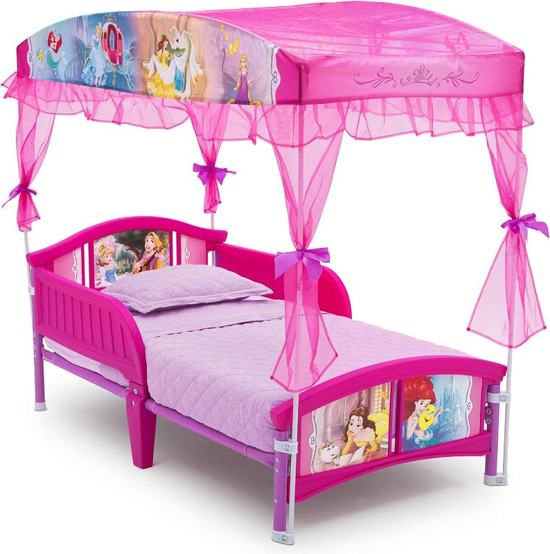 Photo 1 of *INCOMPLETE***Delta Children Canopy Toddler Bed, Disney Princess( 54.5"lx29.5" w x 51" h)
