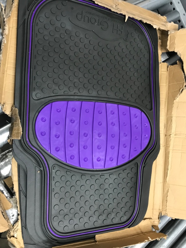 Photo 2 of Automotive Floor Mats Purple ClimaProof for all weather protection Universal Fit Heavy Duty Rubber fits most Cars, SUVs, and Trucks (Full Set Trim to Fit) FH Group F11500PURPLE