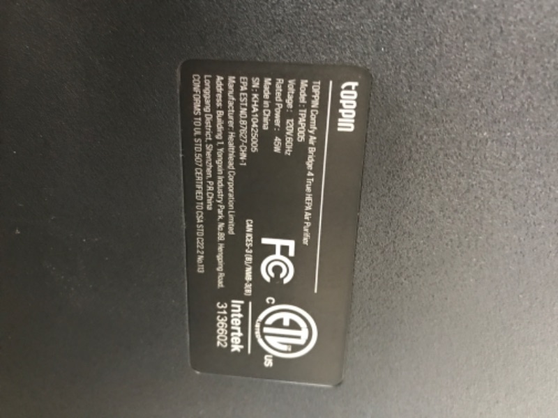 Photo 4 of (tested)TOPPIN HEPA Air Purifiers for Home Large Room Whole House True H13 HEPA Filter Up to 1590 ft² for Bedroom Office Living Room Quiet Cleaner for Smoke Pets Pollen Allergies Dander Dust TPAP004 TPAP004-318 sq.ft