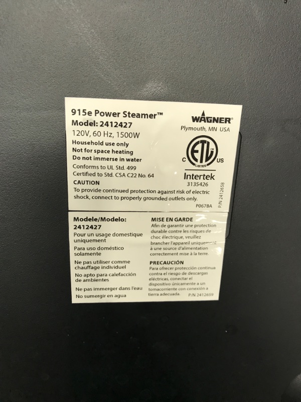 Photo 4 of  (tested)Wagner Spraytech 0282014 915e On-Demand Steam Cleaner & Wallpaper Removal, Multipurpose Power Steamer