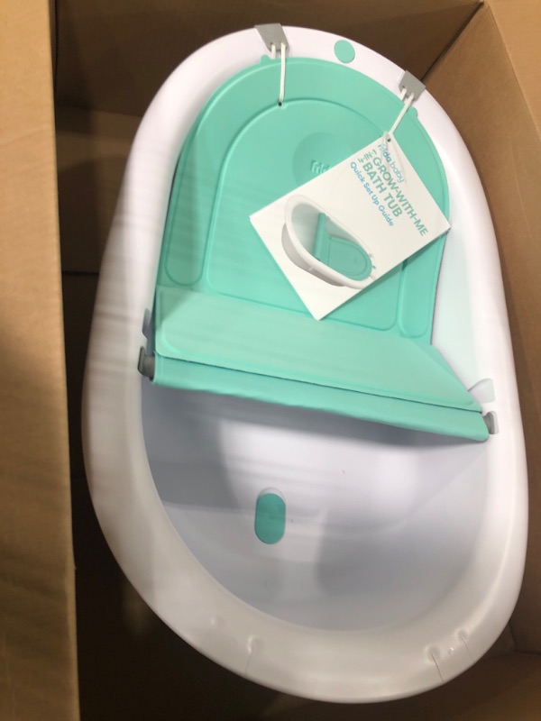 Photo 2 of 4-in-1 Grow-with-Me Bath Tub by Frida Baby Transforms Infant Bathtub to Toddler Bath Seat with Backrest for Assisted Sitting in Tub