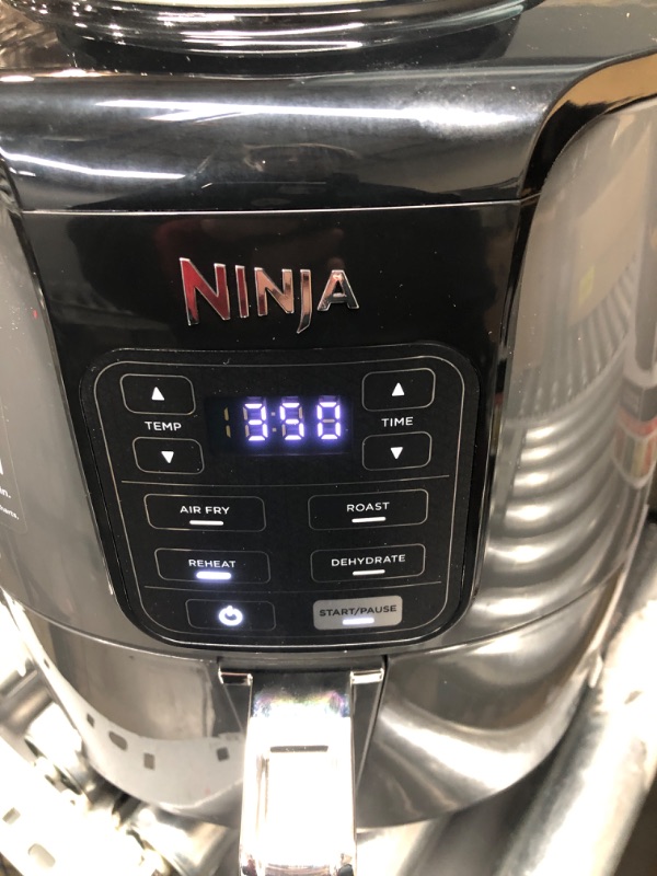 Photo 2 of ***TESTED WORKING; FACTORY SEALED*** Ninja AF101 Air Fryer that Crisps, Roasts, Reheats, & Dehydrates, for Quick, Easy Meals, 4 Quart Capacity, & High Gloss Finish, Black/Grey 4 Quarts