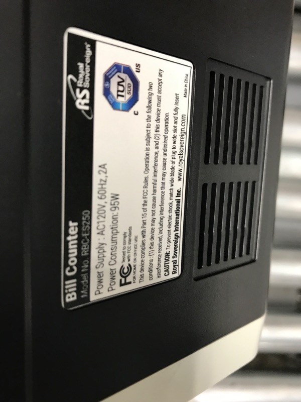 Photo 1 of Royal Sovereign, RBC-ES200, High Speed Currency Counter, 1 Each, Black,Silver