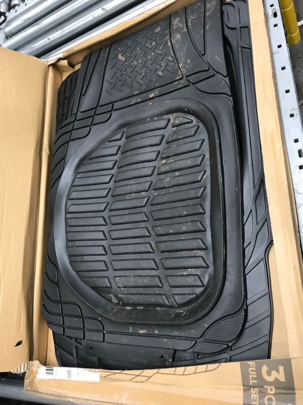 Photo 2 of Motor Trend - MT-923-BK 923-BK Black FlexTough Contour Liners-Deep Dish Heavy Duty Rubber Floor Mats for Car SUV Truck & Van-All Weather Protection, Universal Trim to Fit Full Set Black