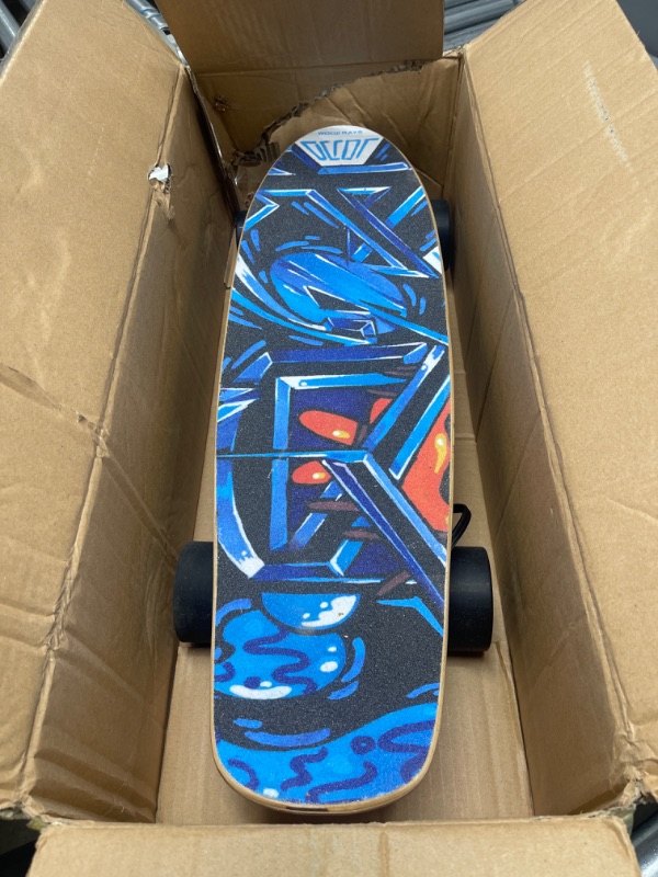 Photo 2 of *SEE NOTE* WOOKRAYS Electric Skateboard with Wireless Remote Control, 350W, Max 12.4 MPH, 7 Layers Maple E-Skateboard, 3 Speed Adjustment for Adult, Teens, and Kids Blue