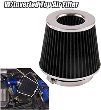 Photo 1 of RYANSTAR Universal Clamp-On Air Filter Three Different Size 76MM 89MM 102MM High Flow Round Tapered Cone Closed-Top Cool Air Filter Cleaner Fit compatible with car and Motorcycle Black