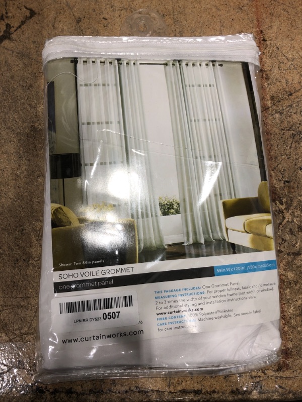 Photo 2 of 1pc 59"x120" Sheer Soho Window Curtain Panel - Window Curtainworks