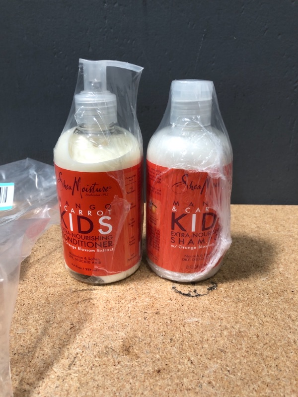 Photo 2 of Shea Moisture Mango & Carrot Kids, Extra-Nourishing, Shampoo and Conditioner Set, Orange Blossom Extract, Dry, Delicate Hair, Vitamin B-5 & Vitamin E, 8 Fl Oz Ea