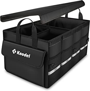 Photo 1 of K KNODEL Car Trunk Organizer with Lid, Collapsible Car Trunk Storage Organizer, Car Organizer and Storage for SUV, Truck, Sedan (Black)