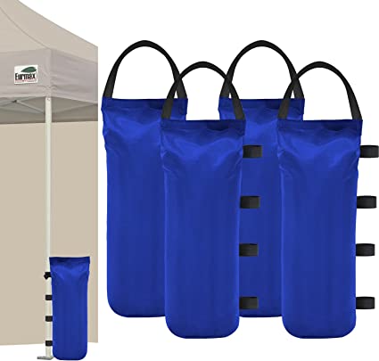 Photo 1 of Eurmax USA 112 LBS Extra Large Pop up Gazebo Weights Sand Bags for Ez Pop up Canopy Tent Outdoor Instant Canopies, Sand Bags Without Sand, 4-Pack, Blue *Bags Only*