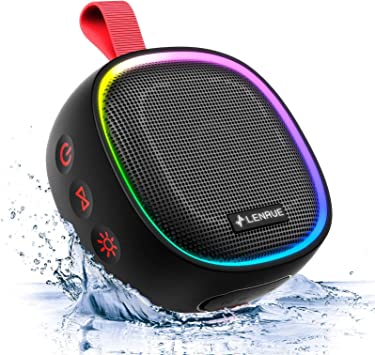 Photo 1 of LENRUE F9 Bluetooth Shower Speaker, IPX7 Waterproof Portable Speaker with TWS RGB Lights, Wireless for Bike Kayak Pool Beach Outdoor