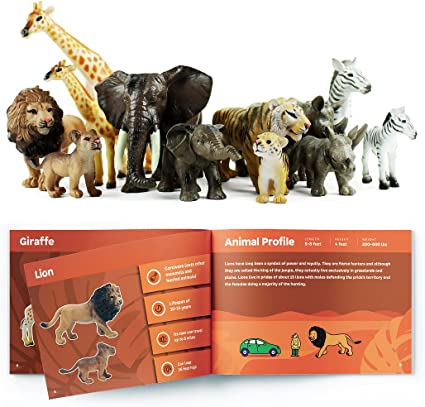 Photo 1 of Boley 12 Piece Safari Animal Set - Different Varieties of Zoo Animals, Jungle Animals, African Animals, and Baby Animals - Great Educational and Child Development Toy for Kids, Children, Toddlers
