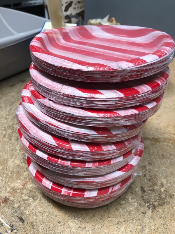 Photo 2 of  9 pack- 20ct Americana Appetizer/Snack Plate Stripes Red - Sun Squad™


