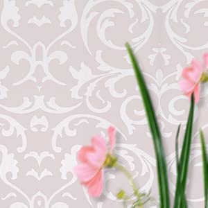 Photo 1 of 3D Damask Wallpaper, Modern Non-Woven Silver Flower Pattern Wallpaper Home Decor Wallpaper for Home Living Room Bedroom Indoor and TV Background, Need Glue and Wallpaper Powder
