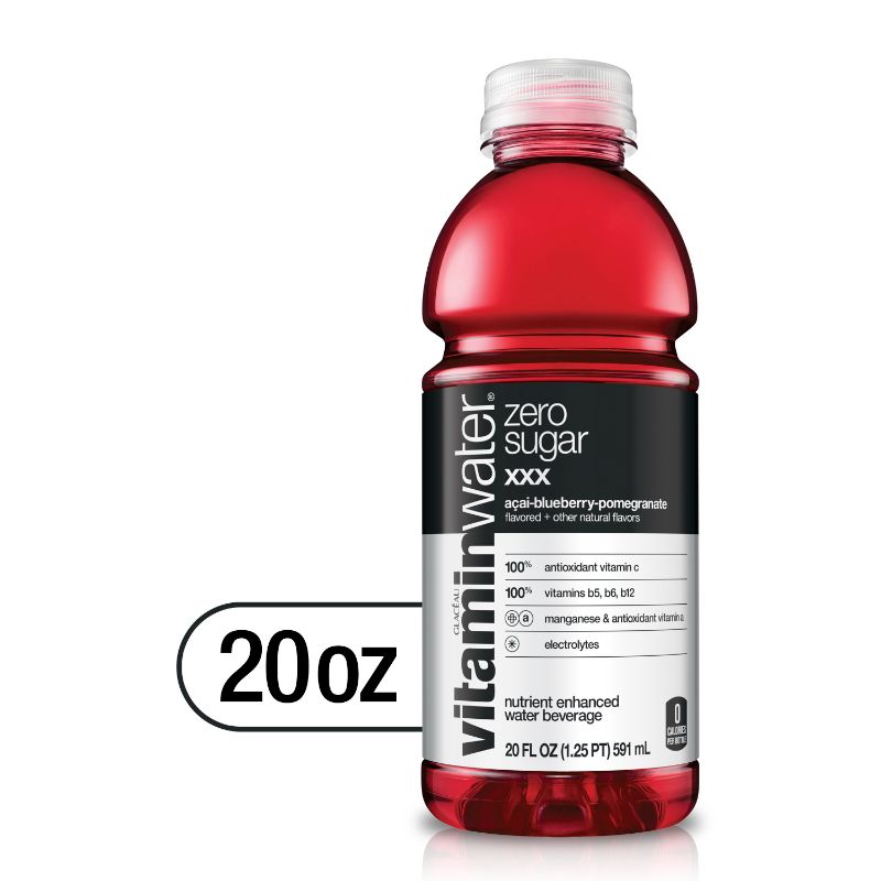 Photo 1 of (Best By Oct/12/22) - 12 Packs of itamin Water Water Beverage, Nutrient Enhanced, XXX, Naturally Sweetened, Acai-Blueberry-Pomegranate - 20 Fl Oz