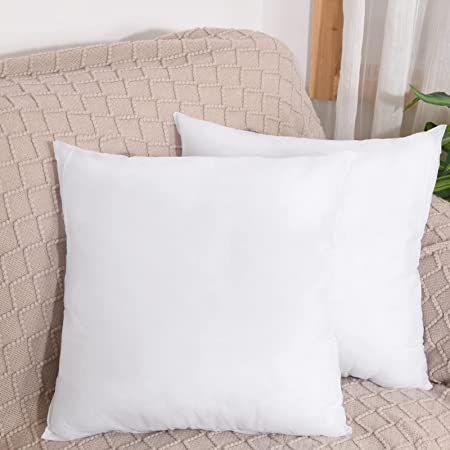 Photo 1 of 18x18 Pillow Inserts (Set of 2) - Throw Pillows Insert 18 x 18, Bed and Couch Pillows, Lightweight Down Alternative Polyester, Sham Stuffer, Indoor Decorative Pillows for Couch Cushion