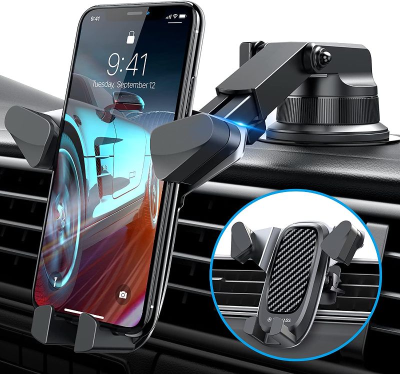 Photo 1 of [2022 Newest] VANMASS Phone Mount for Car Auto Clamping Car Phone Holder Univarsal Handsfree Cellphone Holder Car Dash Windshield Vent Compatible with iPhone 13 12 11 Pro Max X 8 7 S21 S20 Note 20
