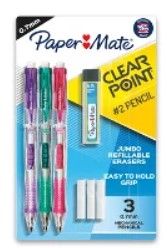 Photo 2 of Sharpie 4pk Highlighters Smear Guard Chisel Tip Multicolored, Paper Mate Clear Point 3pk #2 Mechanical Pencils with Eraser & Refill 0.7mm Assorted Colors. 