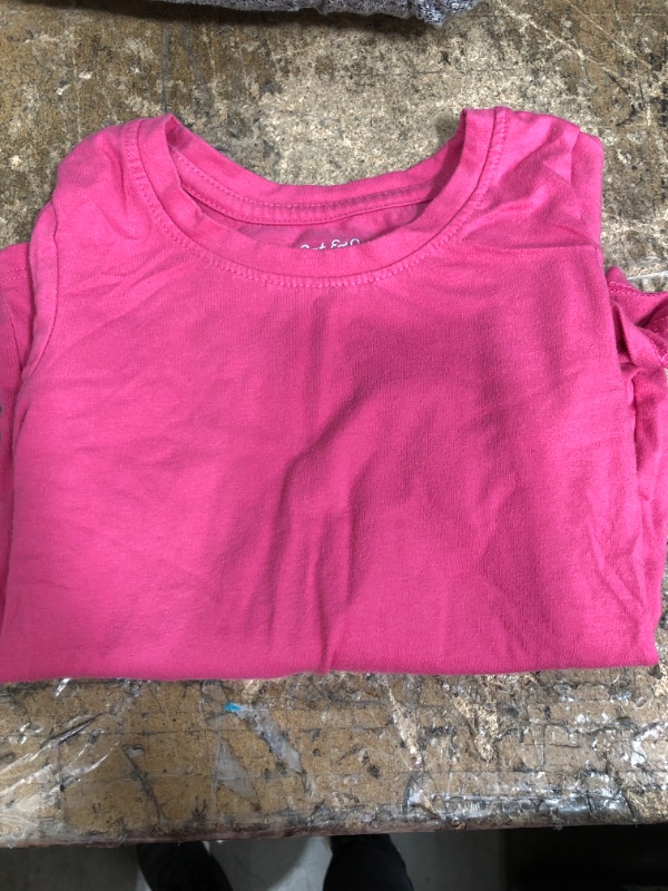 Photo 4 of Bundle - Toddler Girls' Knit Pull-On Shorts size 5T, Girls' Cozy Soft-Knit Jogger Pants size M 7/8, Toddler Girls' Solid Knit Short Sleeve T-Shirt size 5T, Toddler girls solid long sleeves hot pink size 3T, Toddler girls short sleeved pink shirts with flo