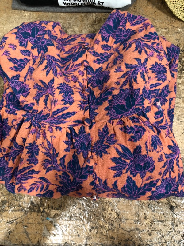 Photo 4 of Bundle - Women's Straw Panama Hat, Women's High-Rise Bike Shorts size L, Men's Superbad McLovin Short Sleeve Crewneck T-Shirt size M, Universal thread women dresses purple flowers and orange button up size S, Girl uniform pants size M 7/8, Men's Mid-Rise 