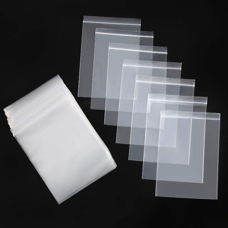 Photo 1 of 100Pcs Small Clear Reclosable Zip Plastic Poly Bags with Resealable Lock Seal Zipper for Jewelry, Cookie, Candy, Birthday Party Self Sealing Plastic Bags?4"x 6"
