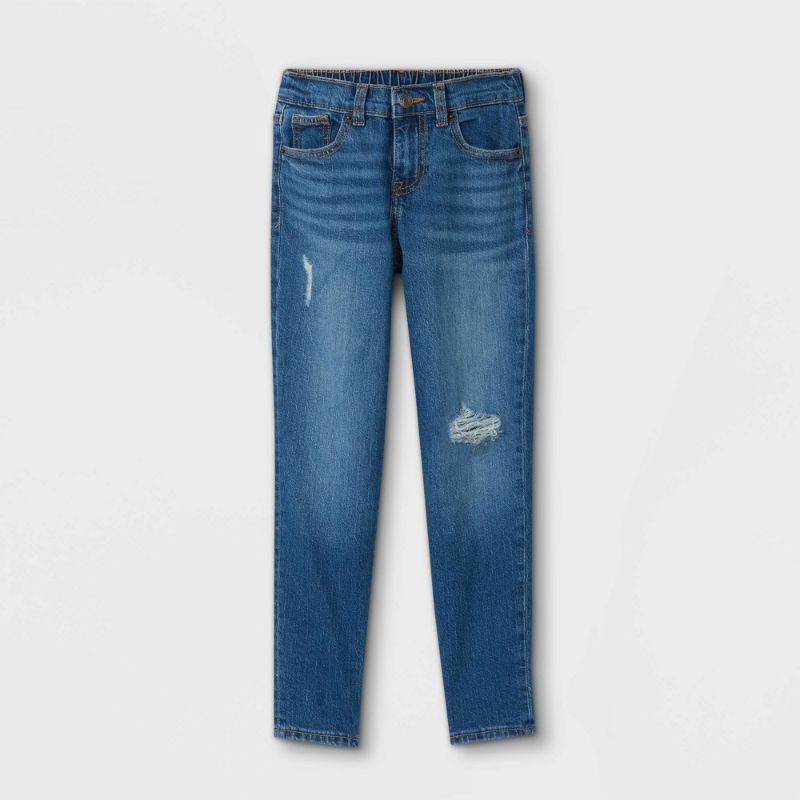 Photo 1 of Girls' High-Rise Ankle Straight Jeans - Cat & Jack™- size 7
