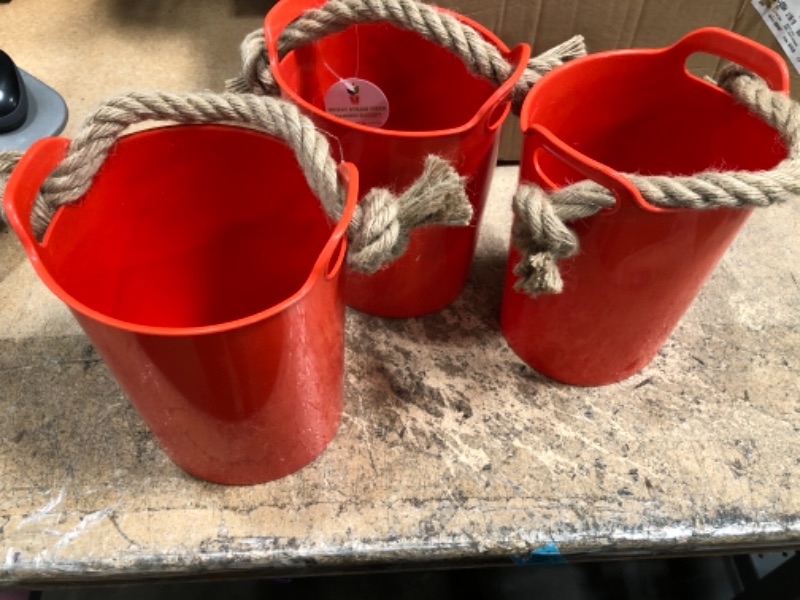 Photo 1 of 3- Wheat Straw Fiber Garden Bucket 7x8 inches 