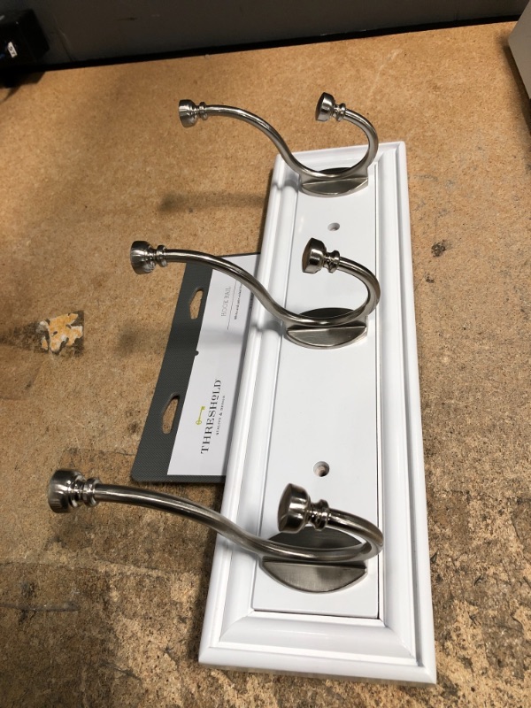 Photo 2 of 16 Hook Rail Elegant - White/Satin Nickel - Threshold