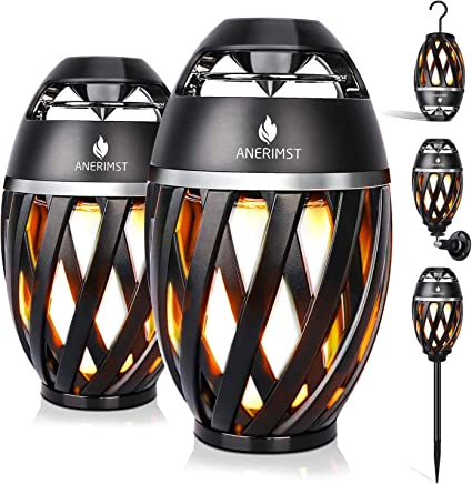 Photo 1 of ANERIMST Outdoor Bluetooth Speaker with Flame Torch Light, for Men Couples Dads, Waterproof Wireless LED Speakers, Loud Volume & Bass, Home Gadgets, Gifts for Women Mom, Set of 2, Black TESTED AND FUNCTIONS