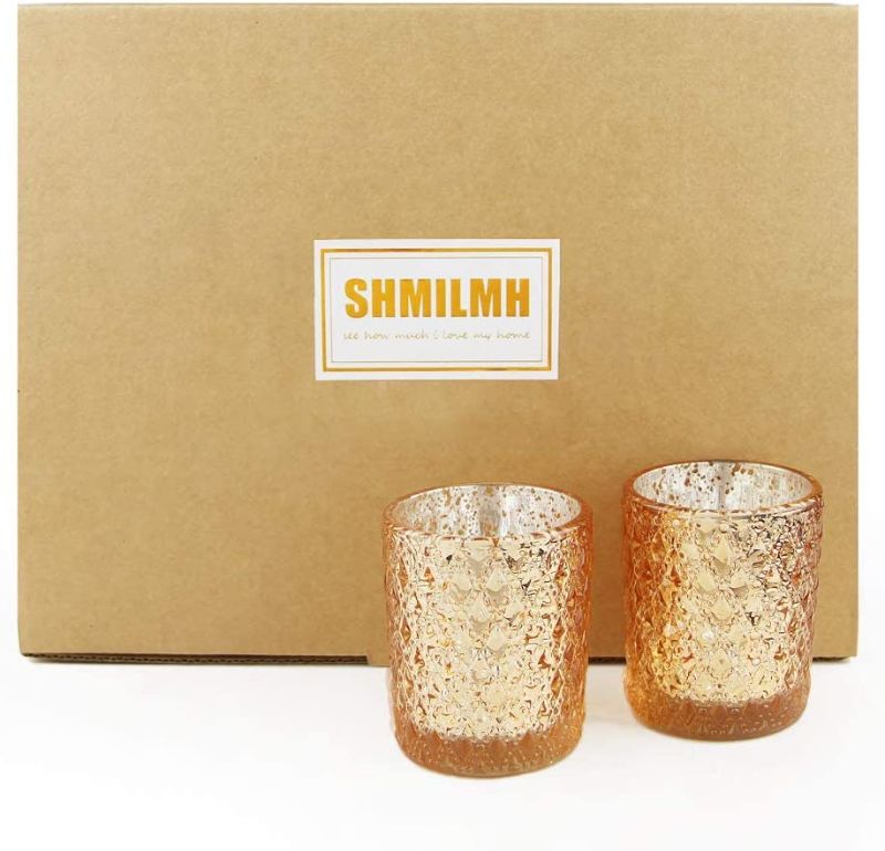 Photo 1 of SHMILMH Gold Votive Candle Holders Set of 24, Tea Lights Candle Holder Bulk, Mercury Glass Votives for Wedding Table Centerpiece Birthday Party Valentines DayDecor
