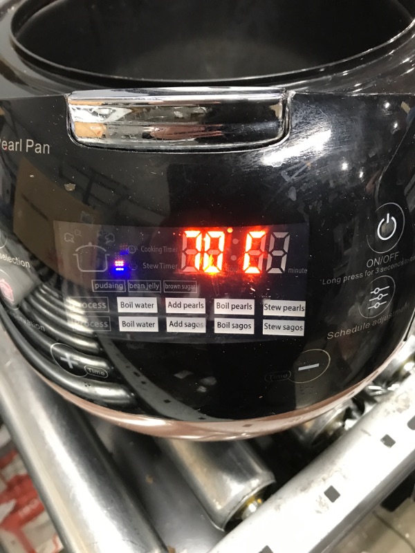 Photo 3 of ***TESTED POWERS ON; NO LINER PAN*** YJINGRUI Commercial Fully Automatic Pearl Pot Pearl Tapioca Cooker Pearl Maker 5L for Boba Tea & Bubble Tea & Milk Tea Touchscreen 110V