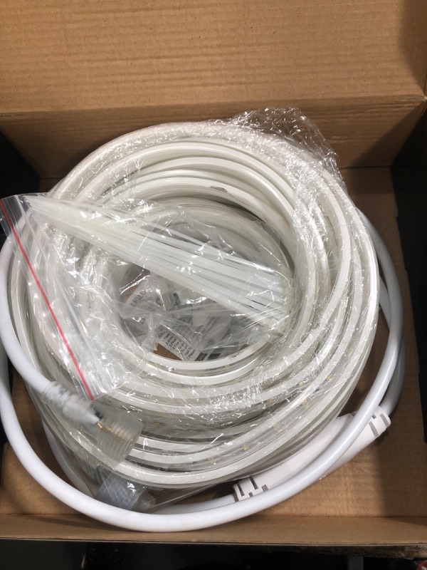 Photo 2 of 50ft Rope Lights Outdoor Waterproof White LED Strip Light Indoor Connectable Flexible 900 LEDs 6000K 110V Plug-in Decorative Tape Lighting for Patio Deck Bedroom Kitchen
