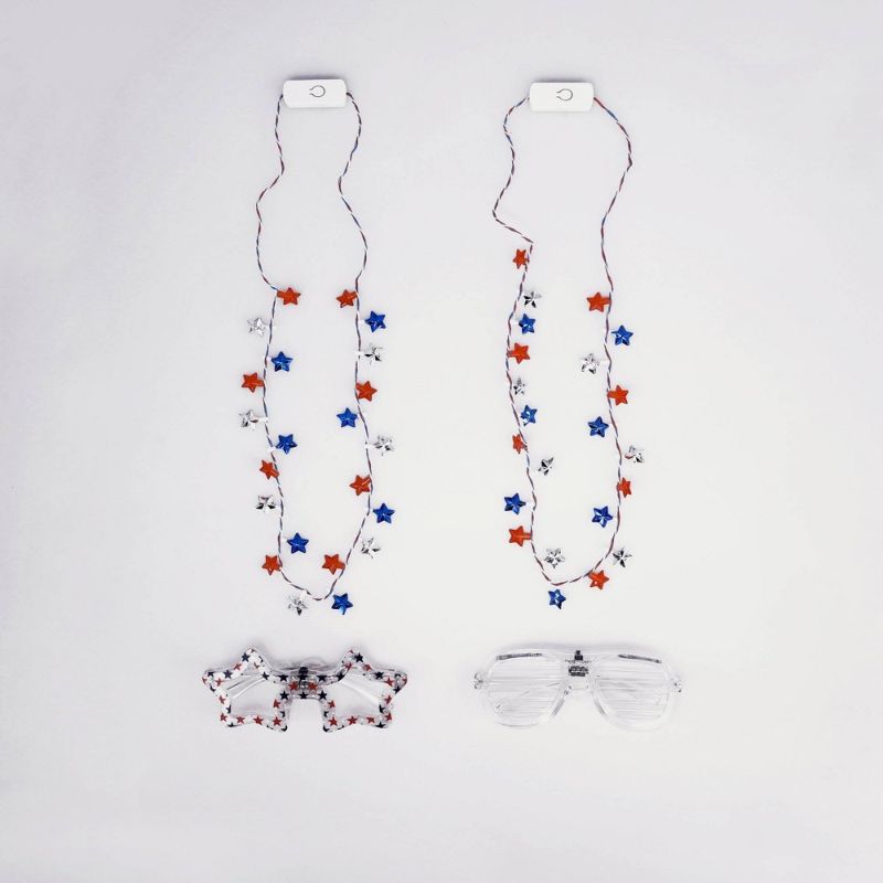 Photo 1 of 4ct Light-up  Necklace/Glasses - Bullseye's Playground 2 sets 