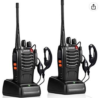 Photo 1 of pxton Walkie Talkies Rechargeable Long Range Two-Way Radios with Earpiece 2 Pack 