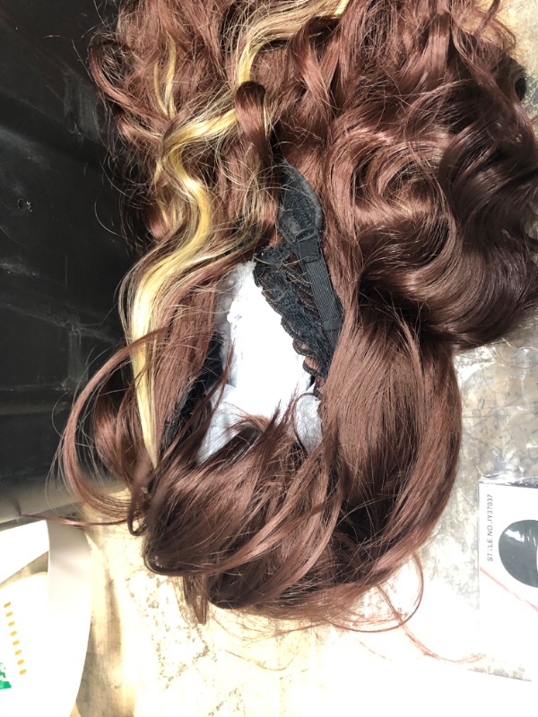 Photo 2 of 24'' Long Copper Red Curly Waves With Wig Cap 