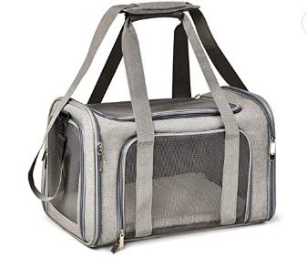 Photo 1 of Henkelion Cat Carriers Dog Carrier Pet Carrier for Small Medium Cats Dogs Puppies of 15 Lbs Grey 